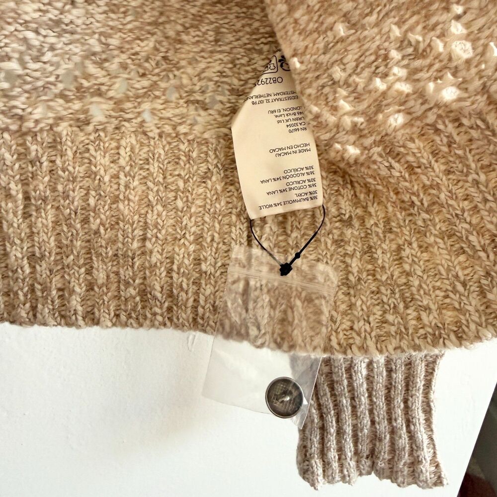 NWT Free People Bali Cape May Sweater in Natural Combo Size Small - Picture 10 of 10